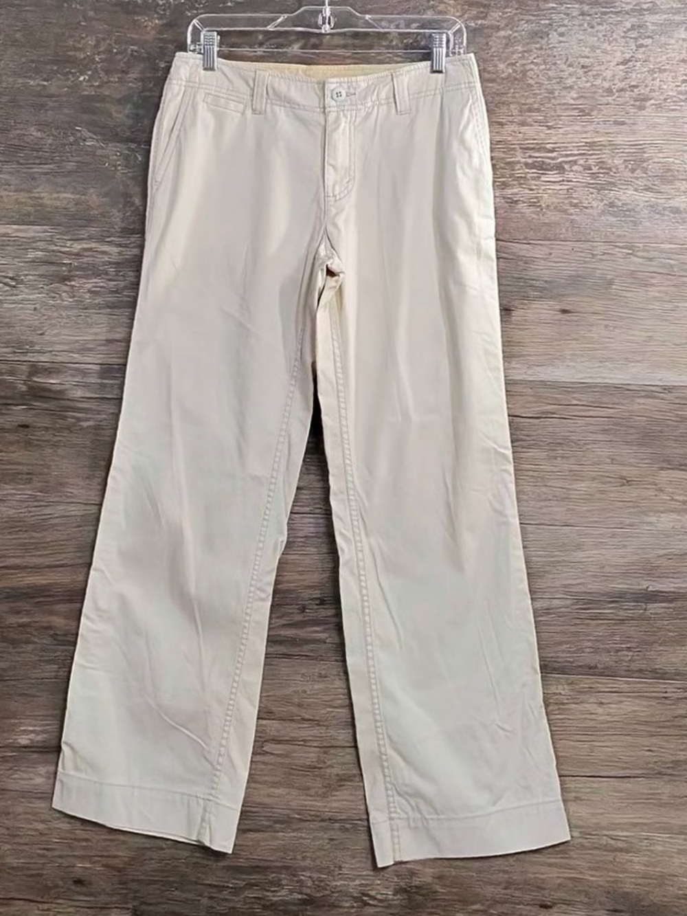 Eddie Bauer Light Cream Straight-Leg Trousers